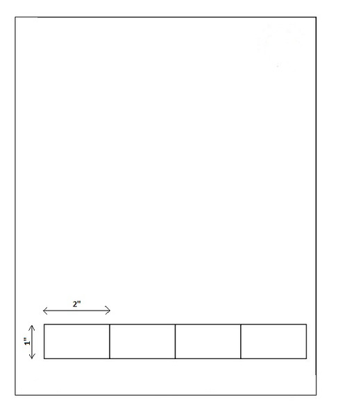 2x1 Permanent Adhesive White Integrated Label Sheets