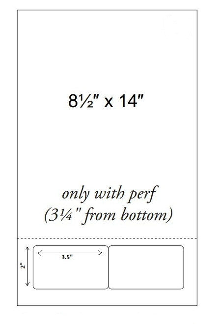 3.5x2 Permanent Adhesive  White 'Radius Corner' Integrated Label Sheets