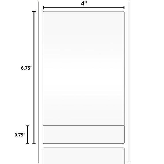 4x6.75 FedEx Direct Thermal Shipping No Perf Labels with 0.75 DOC Tabs 3" Core