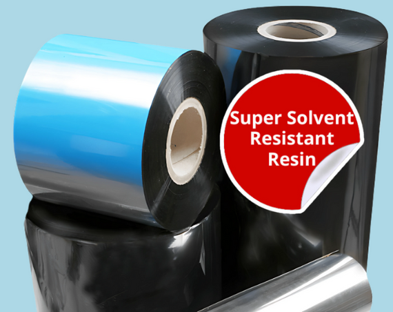3.15"(80mm) x 1476' (450m) Super Solvent Resistant Resin Ribbons for Zebra, RJS  Printers, Coated Side Out