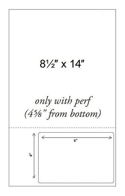 6x4 Permanent Adhesive 8.5��������� x 14��������� White 'Right' Integrated Label Sheets