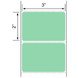 3x2 Green Floodcoated Direct Thermal Labels 1" Core