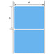 4x3 Blue Floodcoated Direct Thermal Labels 1" Core