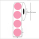 1 inch Diam. Circle Floodcoated Pink Thermal Transfer Label Rolls 3" Core