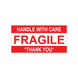1.5" x 3" "Handle With Care" Label, Paper, 500 Labels Per Roll