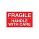 3" x 4" "Handle With Care" Label, Paper, 500 Labels Per Roll