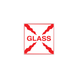 4" x 4" "Glass" Label, Paper, 500 Labels Per Roll