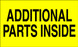 3" x 5" "Additional Parts Inside" Label, Paper, 500 Labels Per Roll