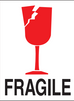 4" x 6" "Fragile" Label, Paper, 500 Labels Per Roll