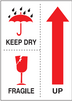 4" x 6" "Keep Dry Fragile" Label, Paper, 500 Labels Per Roll
