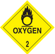 4" x 4" "Oxygen 2" Label, Paper, 500 Labels Per Roll