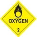 4" x 4" "Oxygen 2" Label, Paper, 500 Labels Per Roll