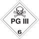 4" x 4" "PG III" Label, Paper, 500 Labels Per Roll