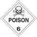 4" x 4" "Poison" Label, Paper, 500 Labels Per Roll