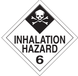 4" x 4" "Inhalation Hazard" Label, Paper, 500 Labels Per Roll