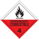 4" x 4" "Spontaneously Combustible" Label, Paper, 500 Labels Per Roll