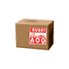 4" x 4" "RUSH AOG Labels" Label, Paper, 500 Labels Per Roll
