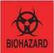 4" x 4" "Biohazard" Label, Paper, 500 Labels Per Roll