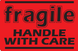 2" x 3" "Fragile" Label, Paper, 500 Labels Per Roll