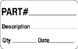 1.25" x 2" "Part # ___" Label, Paper, 500 Labels Per Roll