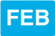 2" x 3" "February" Label, Paper, 500 Labels Per Roll