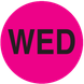 2" Diameter, "Wednesday" Circle Label, Paper, 500 Labels Per Roll
