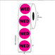 2" Diameter, "Wednesday" Circle Label, Paper, 500 Labels Per Roll