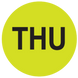 2" Diameter, "Thursday" Circle Label, Paper, 500 Labels Per Roll