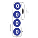 2" Diameter, "Zero" Circle Label, Paper, 500 Labels Per Roll