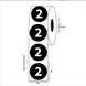 2" Diameter, "Two" Circle Label, Paper, 500 Labels Per Roll