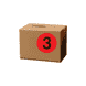2" Diameter, "Three" Circle Label, Paper, 500 Labels Per Roll
