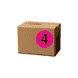 2" Diameter, "Four" Circle Label, Paper, 500 Labels Per Roll