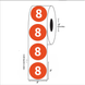 2" Diameter, "Eight" Circle Label, Paper, 500 Labels Per Roll