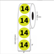 2" Diameter, "Fourteen" Circle Label, Paper, 500 Labels Per Roll