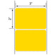 3x2 Yellow Floodcoated Direct Thermal Labels 1" Core
