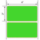 4x2 Fluorescent Green Thermal Transfer Label Rolls 3" Core 8 inch O.D.