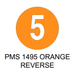1.5" Diam. Circle Thermal Transfer Preprinted Number Five Label Rolls 3" Core