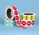 1.5 inch Diam. Circle Thermal Transfer Preprinted Saturday Label Rolls 3" Core