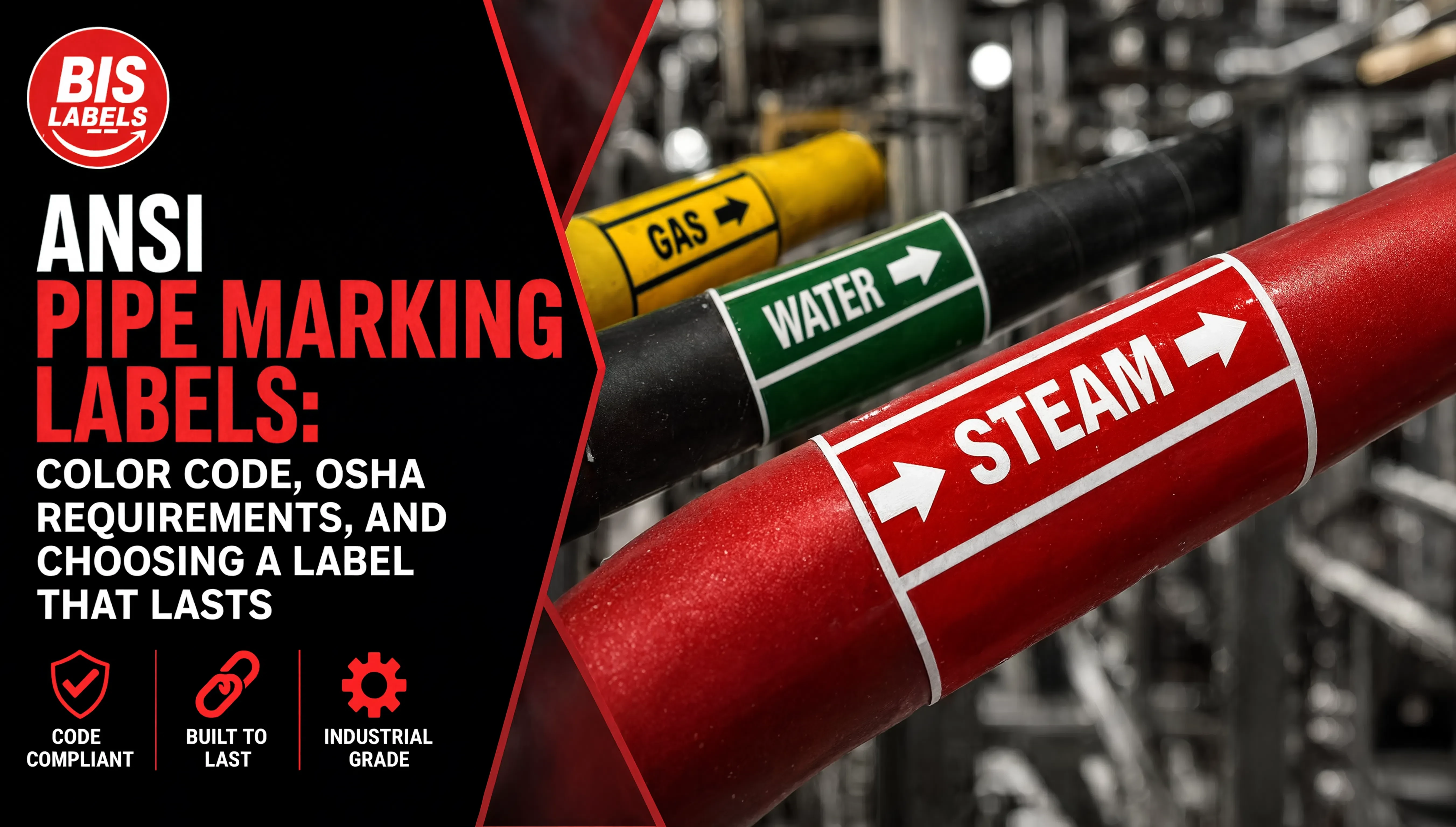 ANSI Pipe Marking Labels: Color Code, OSHA Requirements, and Choosing a Label That Lasts