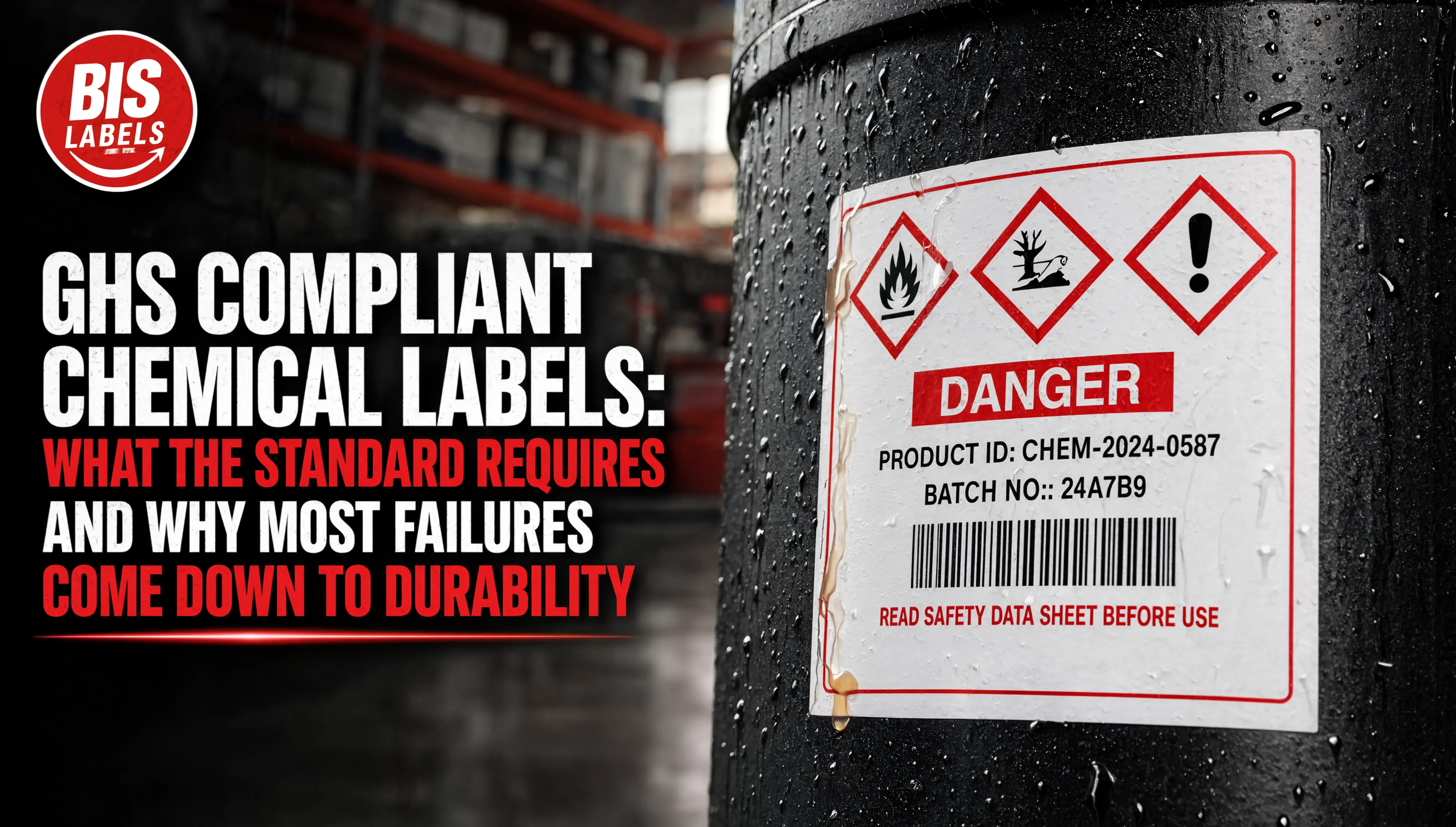 GHS Compliant Chemical Labels: What the Standard Requires and Why Most Failures Come Down to Durability