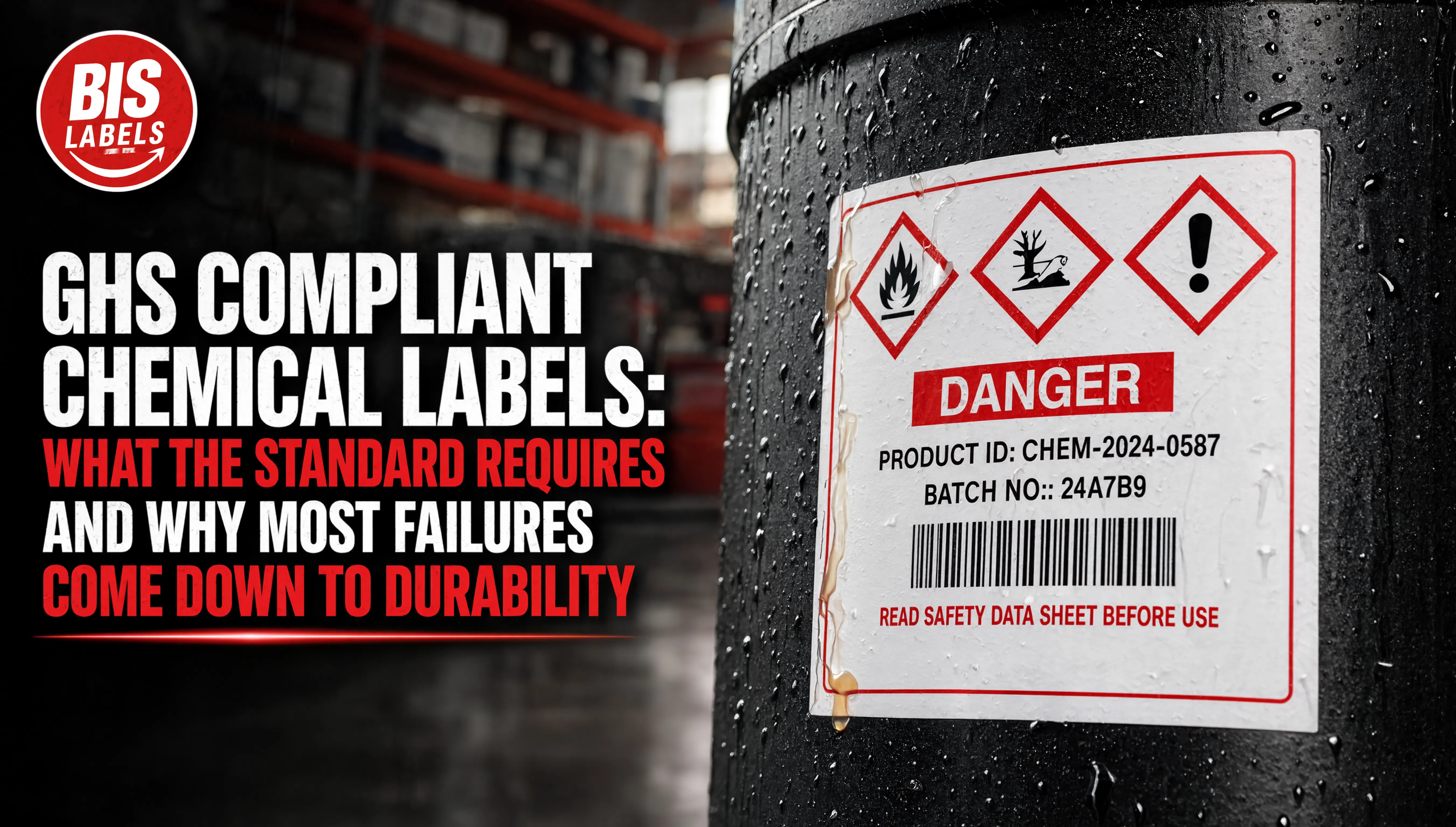 GHS Compliant Chemical Labels: What the Standard Requires and Why Most Failures Come Down to Durability