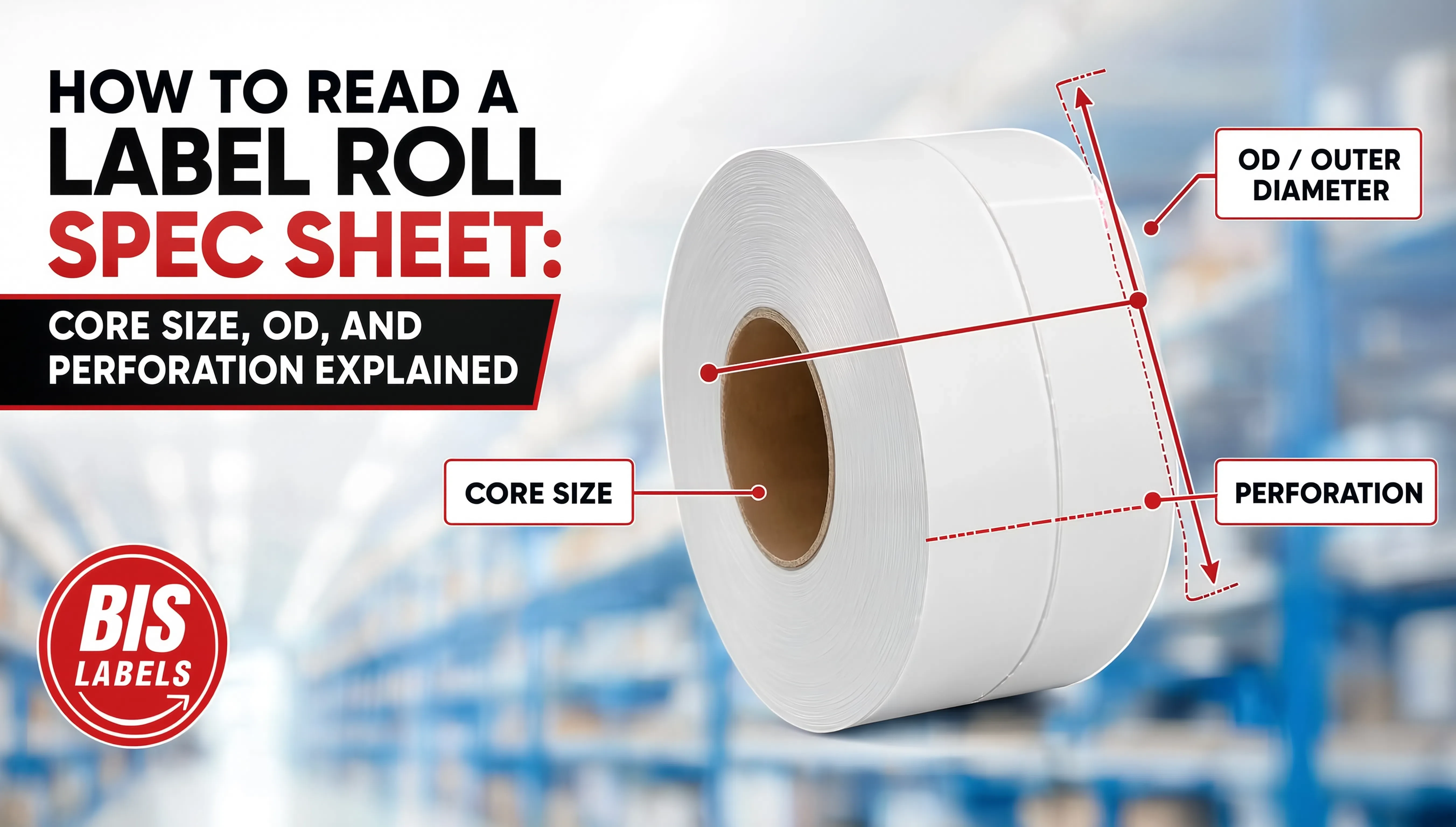 How to Read a Label Roll Spec Sheet: Core Size, OD, and Perforation Explained