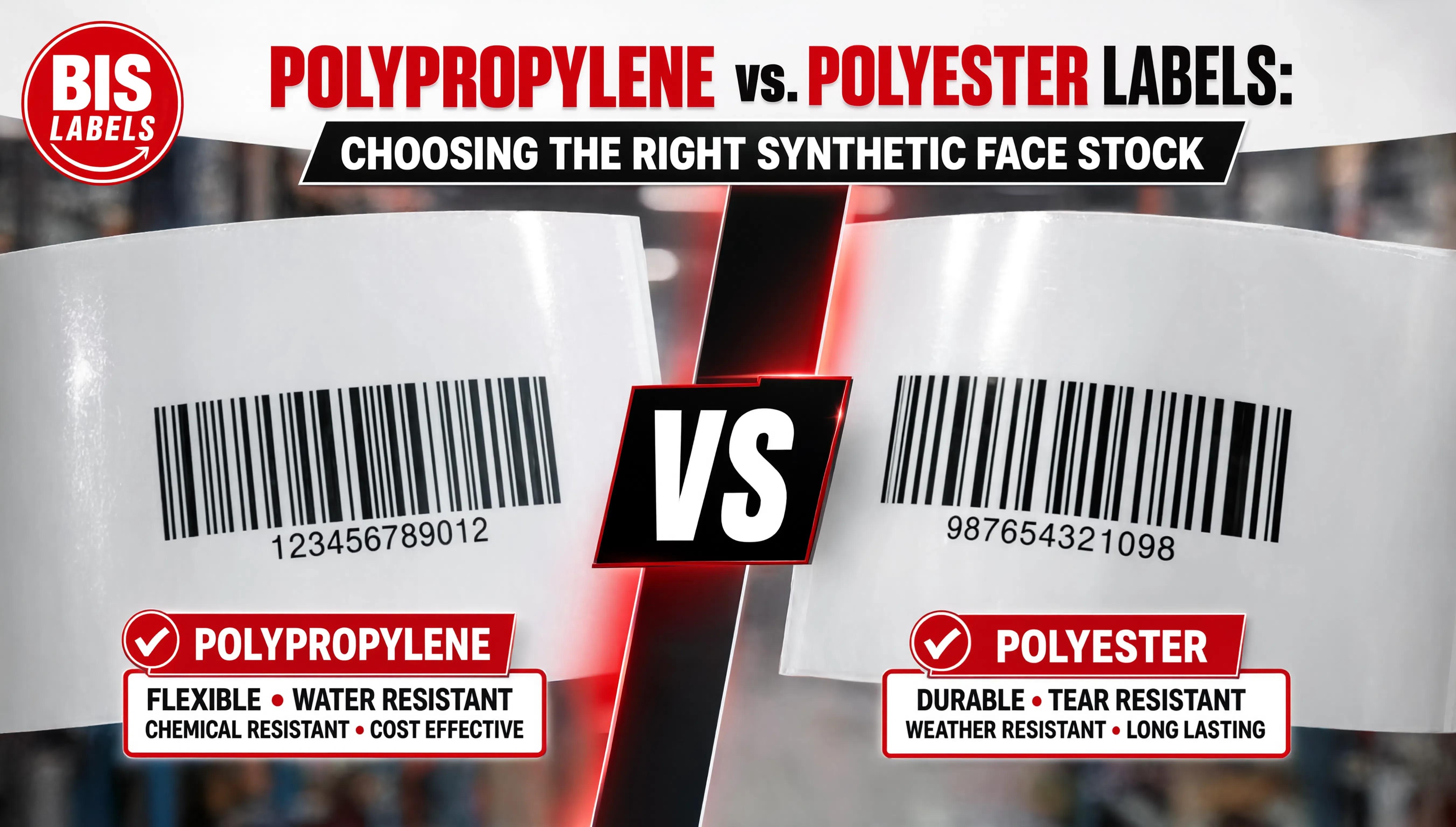 Polypropylene vs. Polyester Labels: Choosing the Right Synthetic Face Stock