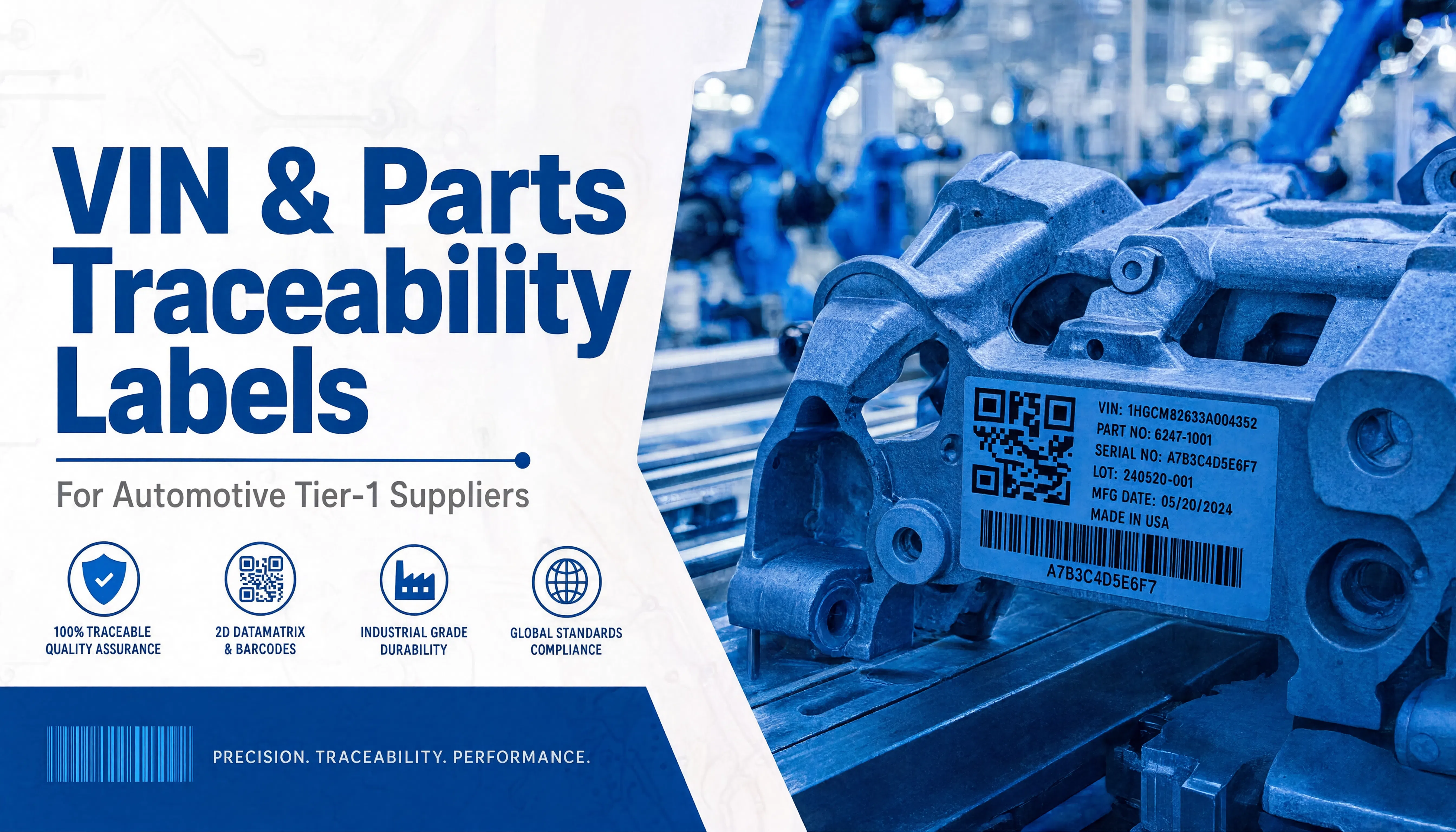 VIN & Parts Traceability Labels for Automotive Tier-1 Suppliers