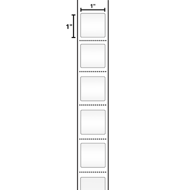1X1 White Thermal Transfer Label Rolls 3 inch Core | BisLabels.com