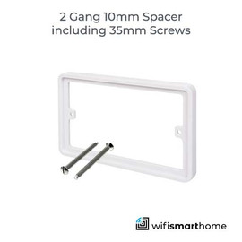 Double white spacer plate for switches and sockets Double white spacer plate for switches and sockets