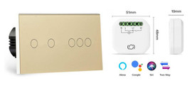 Five Gang Wifi Smart Switch No Neutral with Smart Inline Dimmer