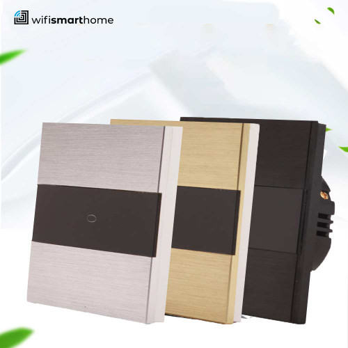 Brushed steel luxury led touch light switch