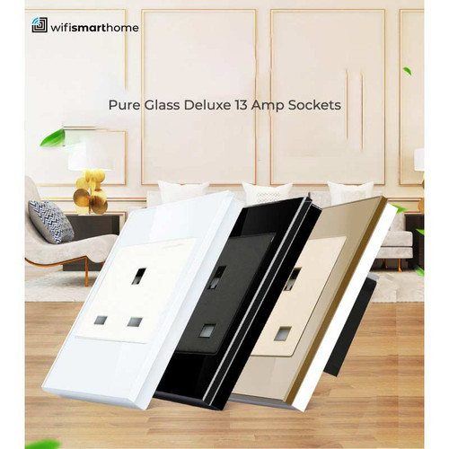 Deluxe glass UK 13 Amp Sockets