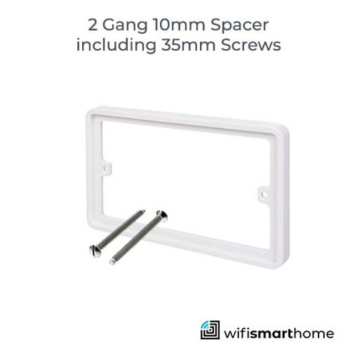Double white spacer plate for switches and sockets Double white spacer plate for switches and sockets